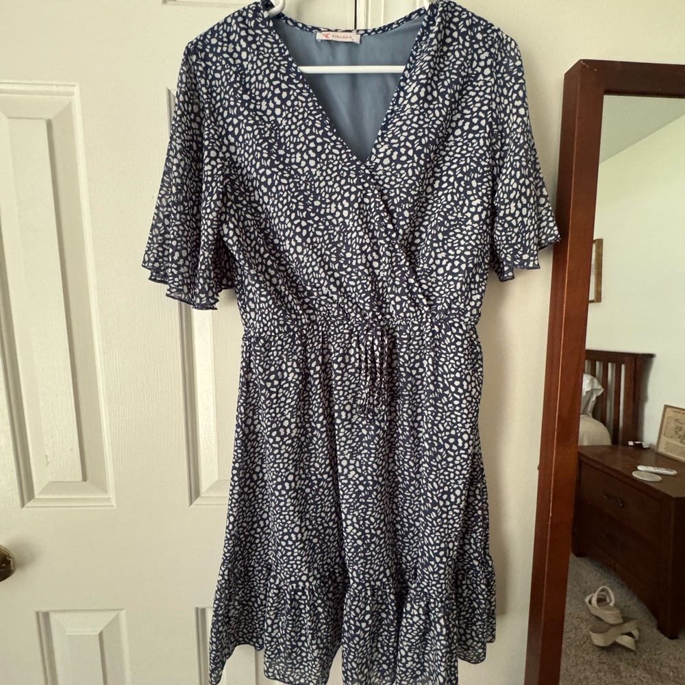 Blue Patterned Dress